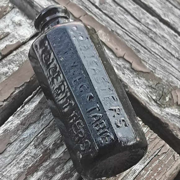 Vintage Glass Bottle Art Glass Dollhouse Mini Miniature Bitters Brown Root Beer - Picture 4 of 10